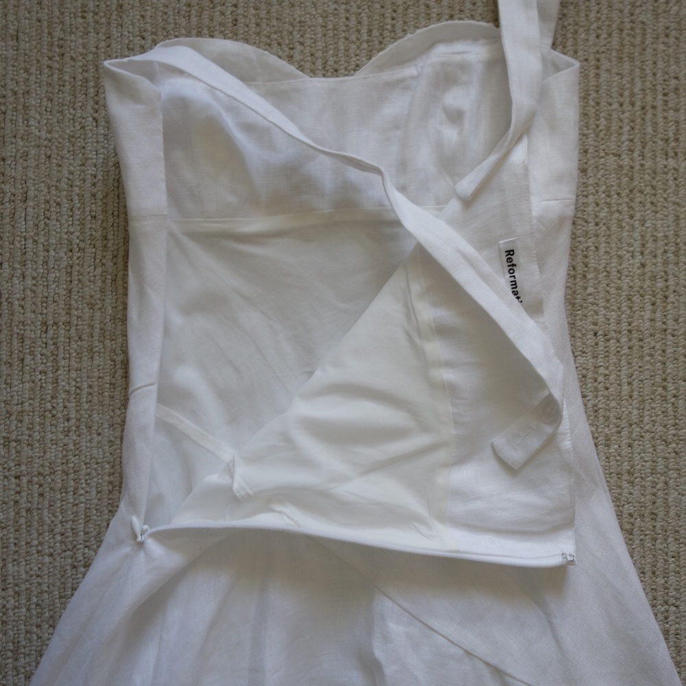 Reformation Bekki Linen Dress - White - Picture 9 of 12